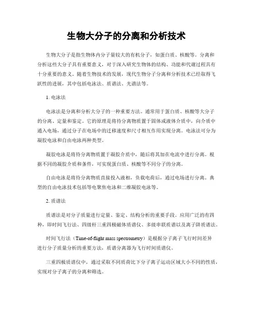 生物大分子的分离和分析技术
