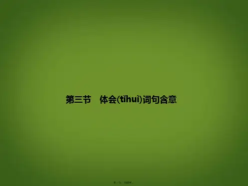 高考语文一轮复习 第三部分 313 体会词句含意课件 新人教版