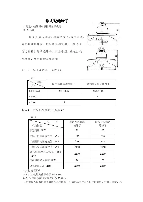 绝缘子技术规格书
