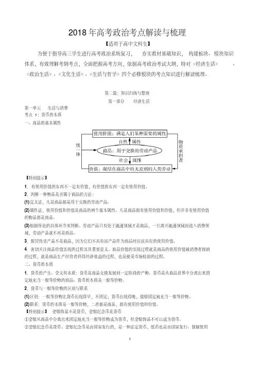 2018年高考政治考纲解读及知识整理