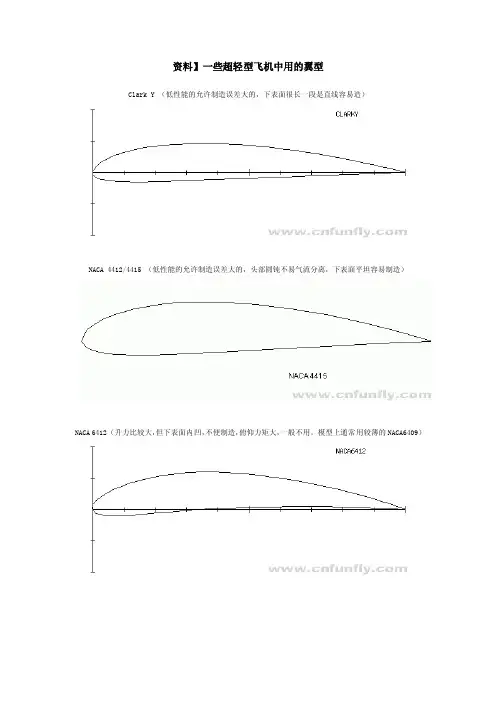 些超轻型飞机中用的翼型