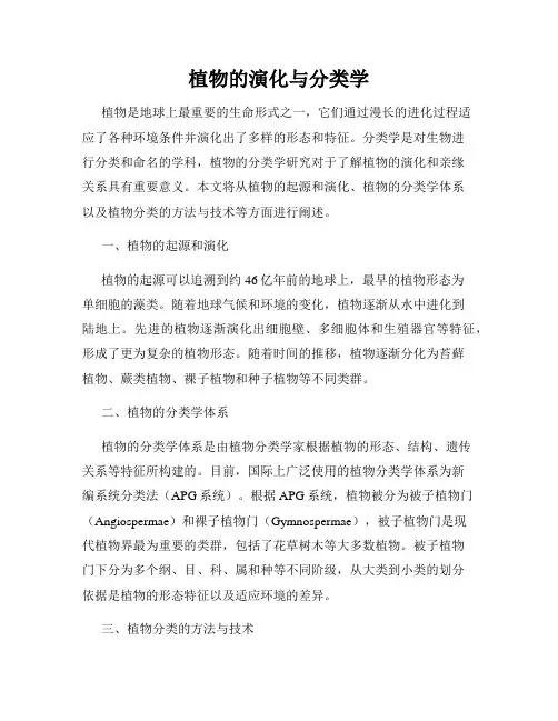 植物的演化与分类学