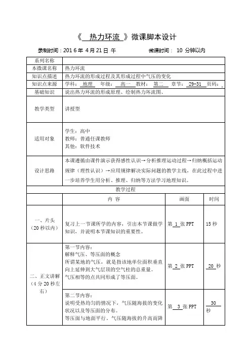 热力环流微课脚本