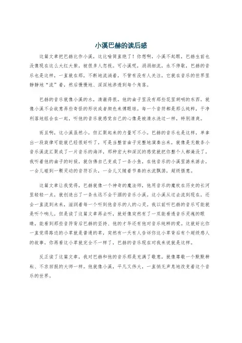 小溪巴赫的读后感