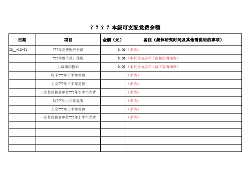 党费工作台账样表-党费业务部门使用