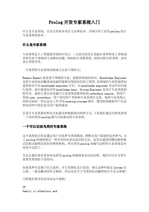 Prolog开发专家系统入门