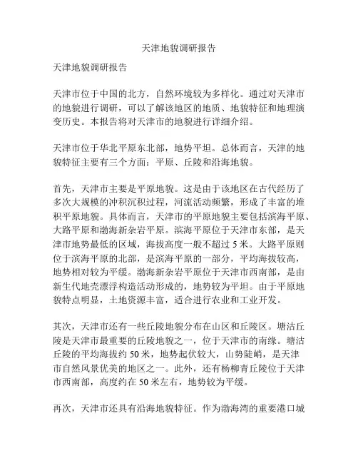 天津地貌调研报告