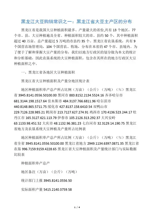 1.黑龙江大豆主产区分布