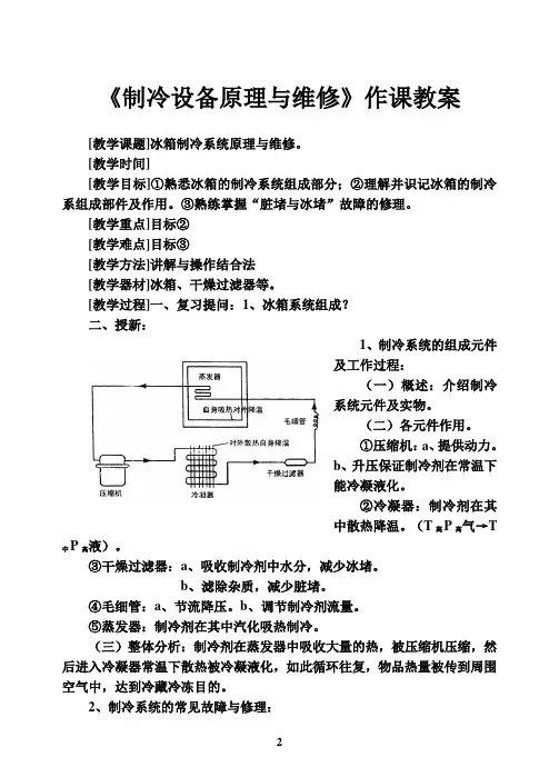 冰箱制冷系统原理与检修教案