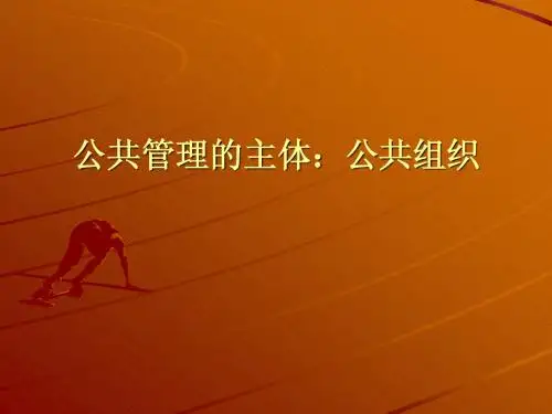 公共管理的主体：公共组织