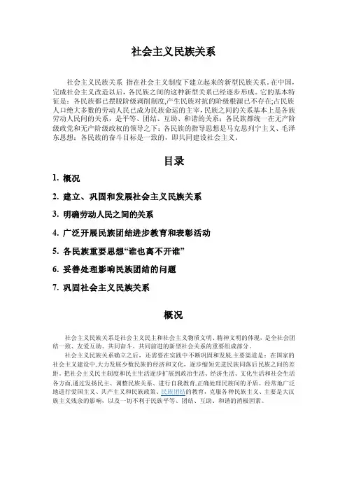 社会主义民族关系
