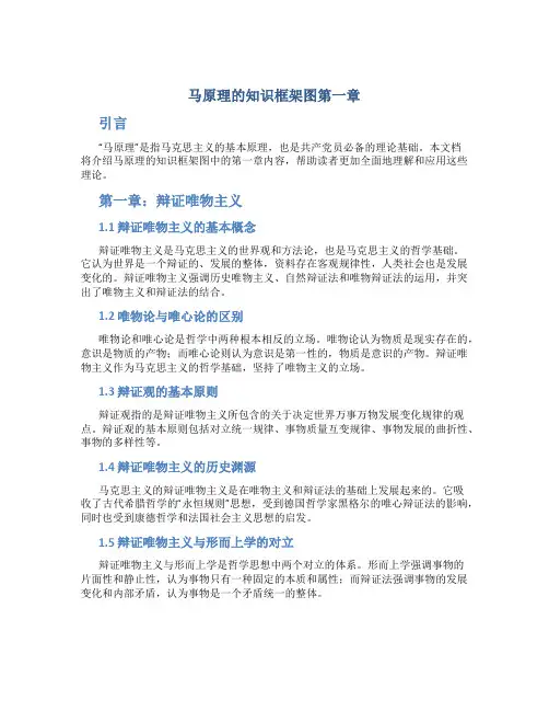 马原理的知识框架图第一章