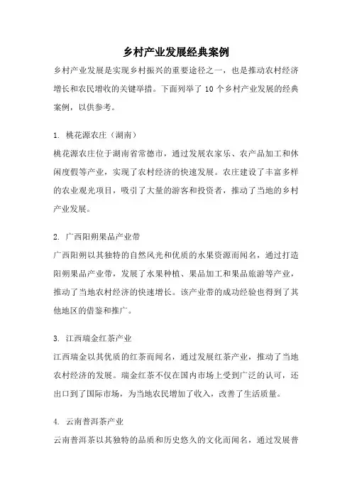 乡村产业发展经典案例