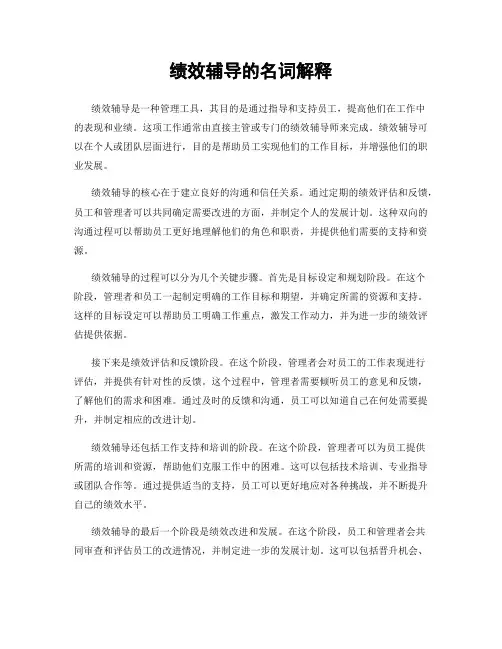 绩效辅导的名词解释