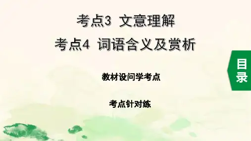 2020中考语文一轮复习课件第三部分现代文阅读专题一记叙文考点3  文意理解、考点4  词语含义及赏析
