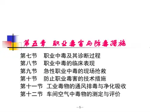 化工安全职业毒害与防毒措施20191121202
