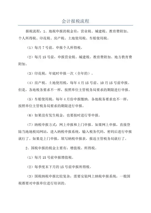 会计报税流程