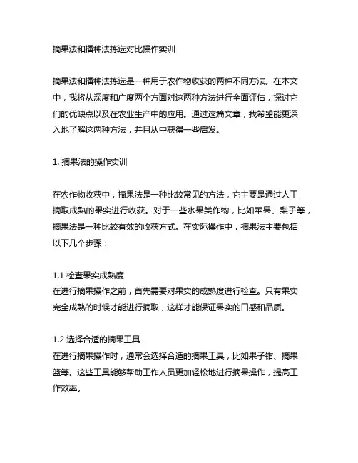 摘果法和播种法拣选对比操作实训