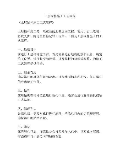 土层锚杆施工工艺流程
