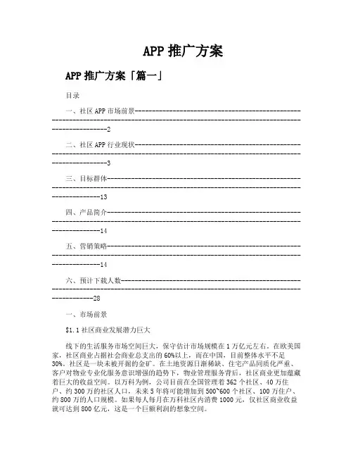 APP推广方案精选四篇