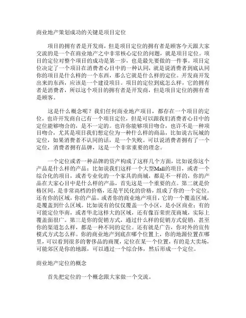 项目定位