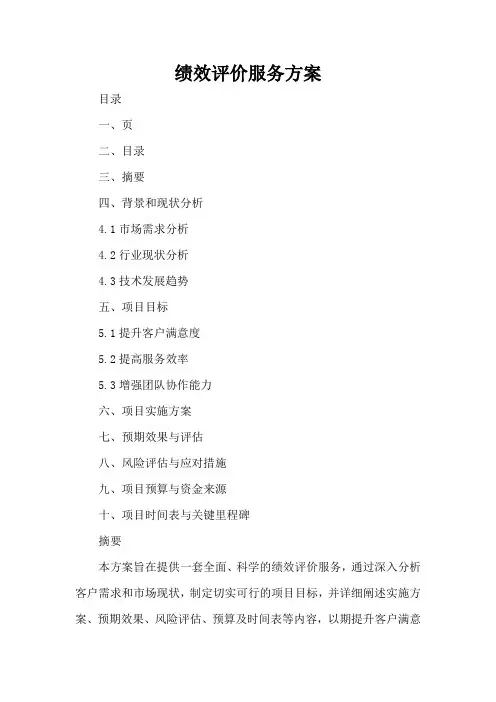 绩效评价服务方案-