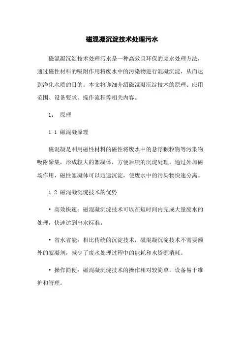 磁混凝沉淀技术处理污水