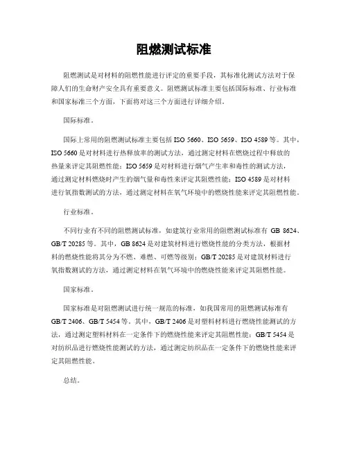 阻燃测试标准