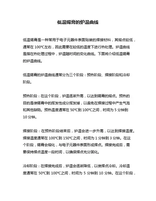 低温锡膏的炉温曲线