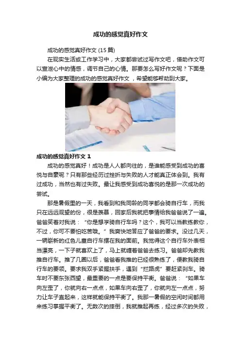 成功的感觉真好作文