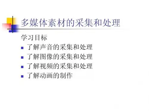 多媒体素材的采集和处理