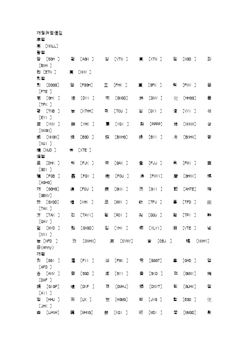 五笔打字难拆字表