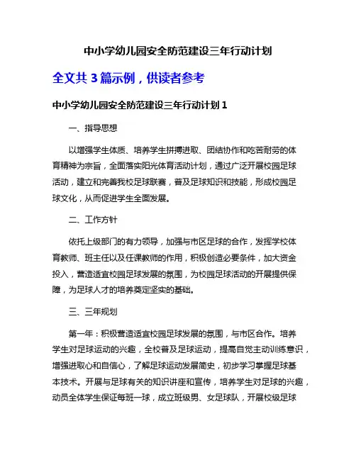 中小学幼儿园安全防范建设三年行动计划