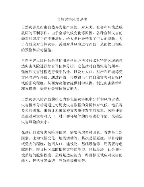 自然灾害风险评估