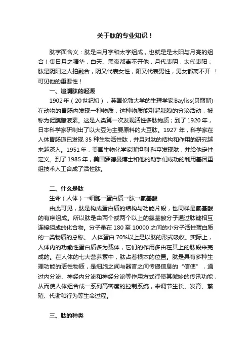 关于肽的专业知识！