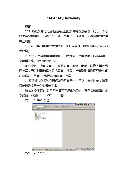 SAPABAP_Dictionary