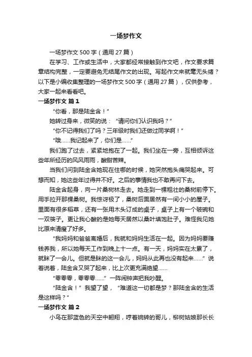 一场梦作文