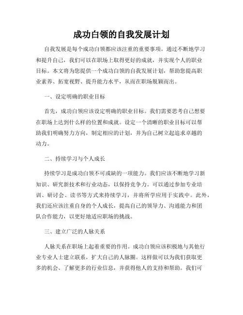 成功白领的自我发展计划