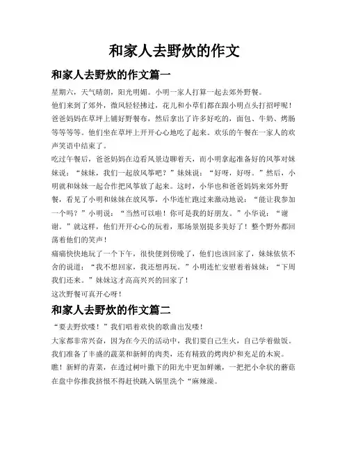 和家人去野炊的作文