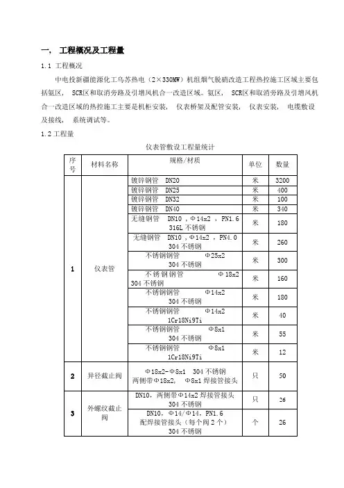 热控仪表管路敷设施工方案