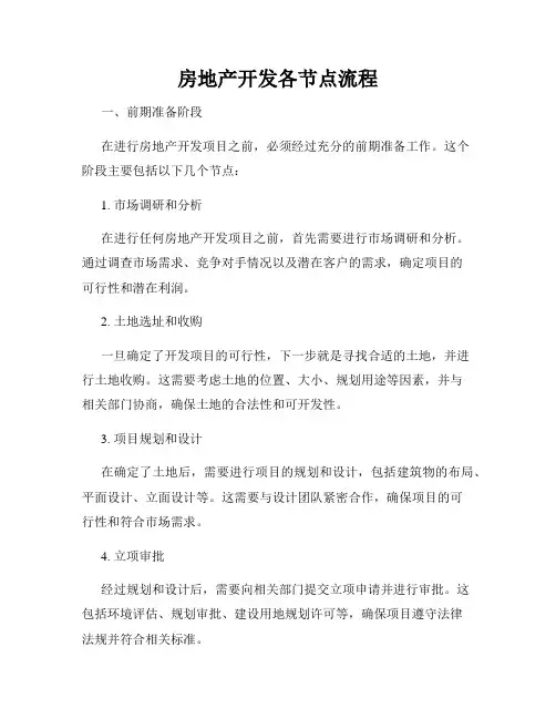 房地产开发各节点流程