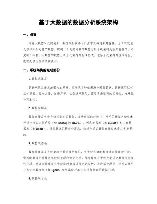 基于大数据的数据分析系统架构
