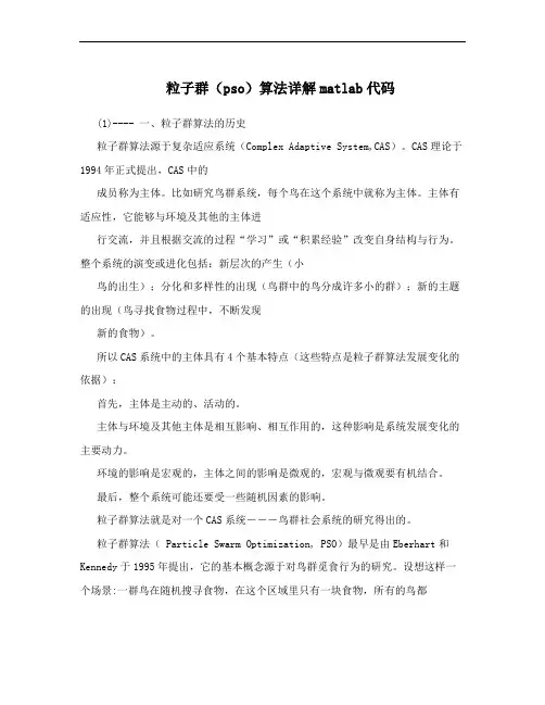 粒子群(pso)算法详解matlab代码