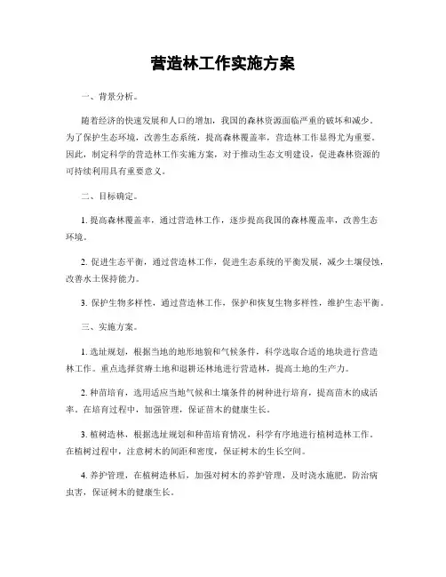 营造林工作实施方案