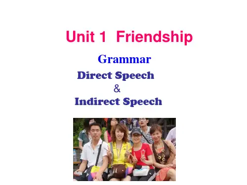Unit 1  Friendship grammar