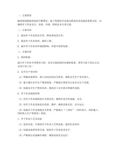 井下作业专项方案