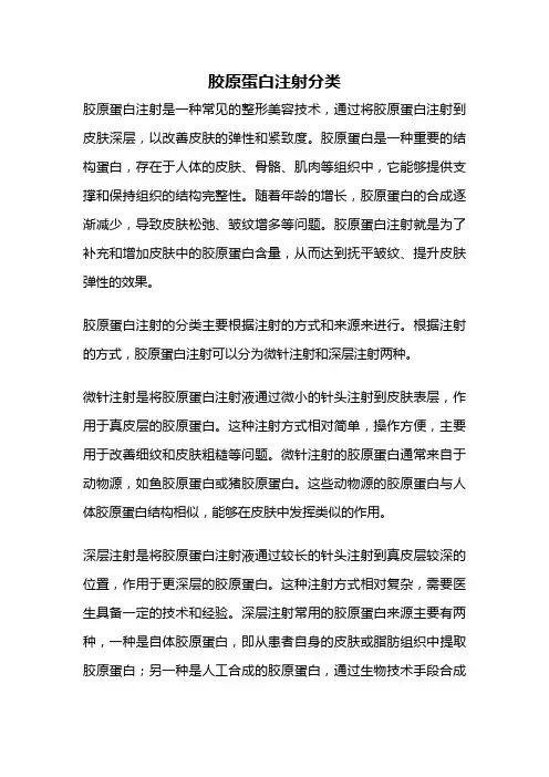胶原蛋白注射分类