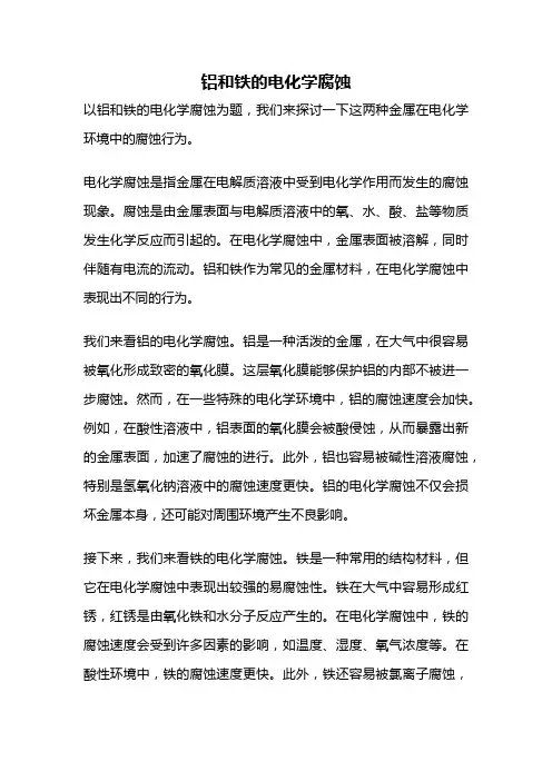 铝和铁的电化学腐蚀