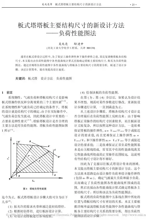 板式塔塔板主要结构尺寸的新设计方法_负荷性能图法_吴兆亮