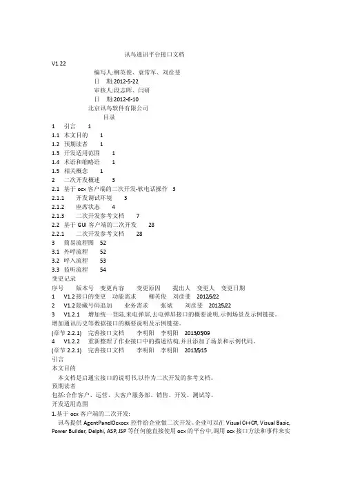 讯鸟通讯平台接口文档V1（可编辑）
